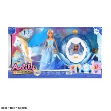 Карета дл яляльки з конячкою що ходить та принцесою 28 см, на батарейці, у коробці 64х18,5х35 см