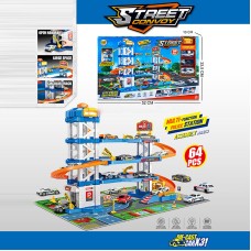 Паркінг 4-х рівневий на 64 елементи з 3 машинками та ліфтом, на батерйці, у коробці 52х33,5х10 см