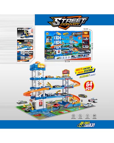 Паркінг 4-х рівневий на 64 елементи з 3 машинками та ліфтом, на батерйці, у коробці 52х33,5х10 см