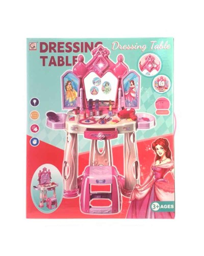 Косметичний столик зі світлом, звуком та аксесуарами, на батарейці, у коробці 47х13х52 см