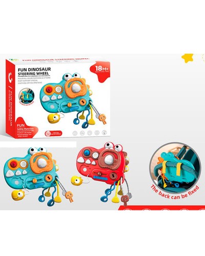 Бізіборд-автотренажер 26х20,5х8 см зі світлом та рухомими деталями: кермом-пискалка, вмикачі, прорізувач, текстурні деталі, ключ,