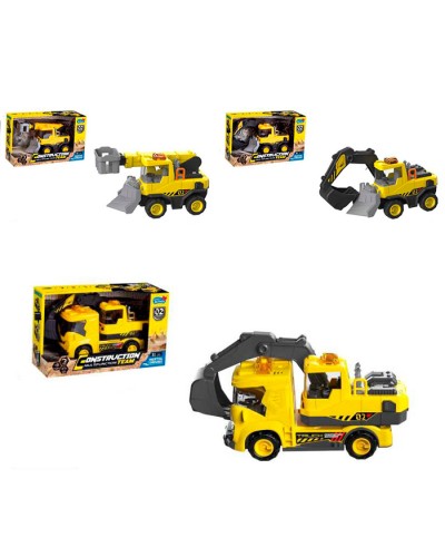 Будівельна техніка 18 смінерційна зі звуком, світлом та рухомими деталями, на батарейці, в асортименті, у коробці 24х15х9 см