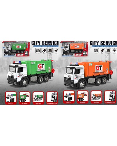 Сміттєвоз 27,5 см інерційний зі звуком, світлом, рухомими тагумовими деталями, на батарейці, в асортименті, у коробці 39,5х21х11 см