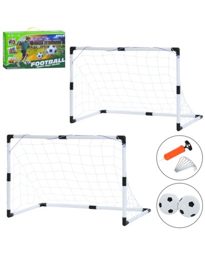 Ігровий набір: 2 футбольних воріт 92х48-х61 см, 2 сітки, м'яч, насос, у коробці 44х26х8 см