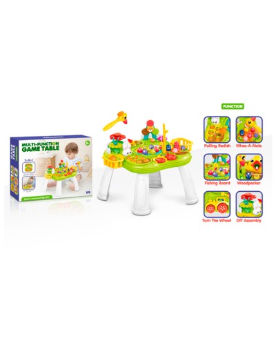 Центр розвивальний музичний зі столиком 31х31х21 см, магнітною рибалкою, магнітною грою та рухомими деталями, на батарейці, у коробці 39х30,5х9,5 см