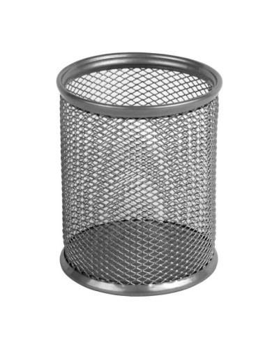 Підставка для ручок кругла 80х80х100мм металева, срібляста, ТМ Axent