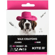Олівці воскові «Dogs» Jumbo на 8 кольорів, ТМ Kite