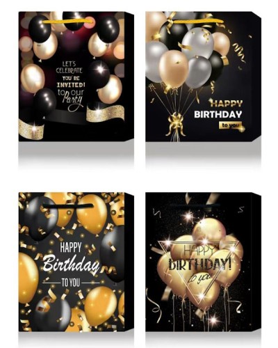 Пакет паперовий 26х32х10 см з тиснення фольгою, в асортименті, ТМ Buromax