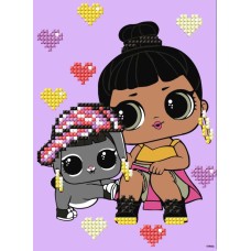 Картина за номерами з алмазною мозаїкою «L.O.L. Surprise! Honey Bun With Bunny Hun» 15x20 см, ТМ Ідейка