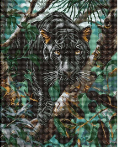 Набір з алмазною мозаїкою «Граційна пантера» 40х50 см, ТМ Ідейка