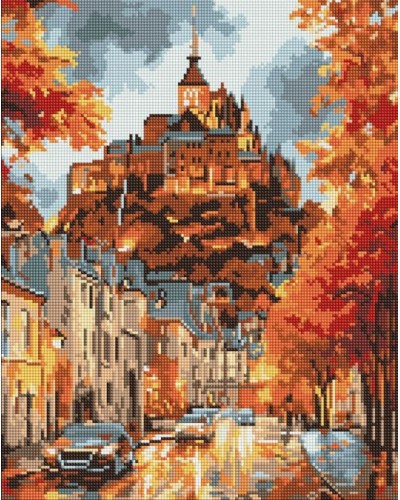 Набір з алмазною мозаїкою «Осіннє містечко» 40х50 см, ТМ Ідейка