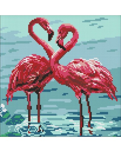 Набір з алмазною мозаїкою «Яскраві фламінго» 30х30 см, ТМ Ідейка