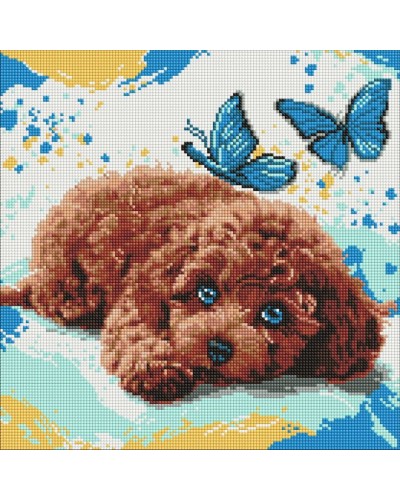 Набір з алмазною мозаїкою «Милий пудель» 40х40 см, ТМ Ідейка