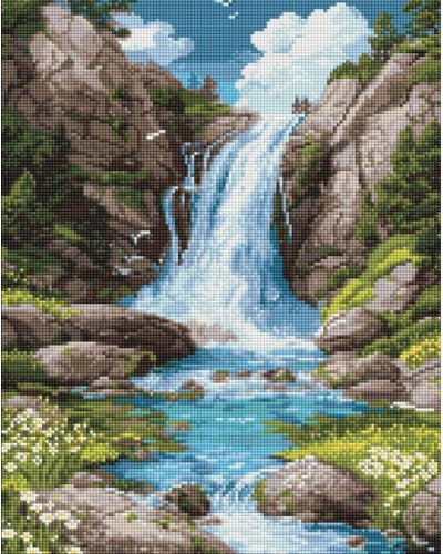 Набір з алмазною мозаїкою «Шум води та спокій» 40х50 см, ТМ Ідейка