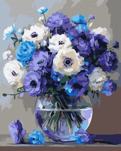 Картина за номерами «Букет блакитних квітів» 40х50 см, ТМ Ідейка