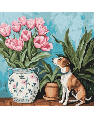 Картина за номерами «Чарівні тюльпани» 40х40 см, ТМ Ідейка