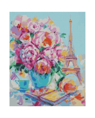 Набір з алмазною мозаїкою «Квітучий Париж» 40х50 см, ТМ SANTI