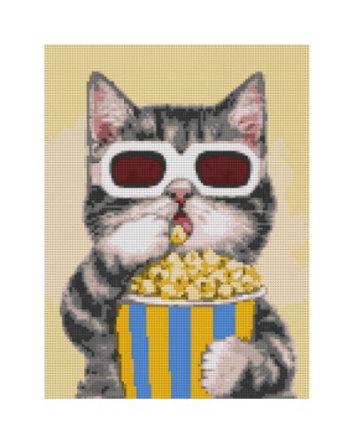 Набір з алмазною мозаїкою «Кіт-кіноман» 30х40 см, ТМ SANTI