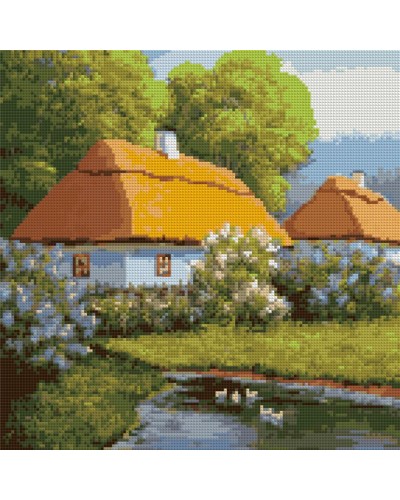 Набір з алмазною мозаїкою «Хутір» 40х40 см, ТМ SANTI