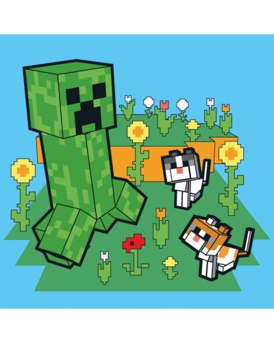 Картина за номерами «Майнкрафт. Кріпер і котики» 25х25 см, ТМ SANTI