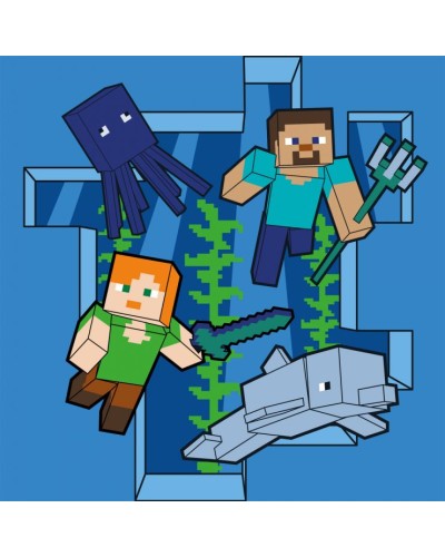 Картина за номерами «Майнкрафт. Стів та Алекс у підводному світі» 25х25 см, ТМ SANTI
