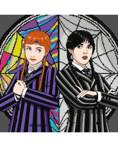 Картина за номерами з алмазною мозаїкою «Wednesday and Agnes» 40х40 см, ТМ SANTI