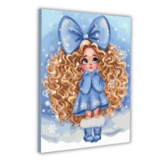 Картина за номерами з алмазною мозаїкою «Дівчинка з бантом» 40х50 см, ТМ SANTI