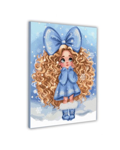 Картина за номерами з алмазною мозаїкою «Дівчинка з бантом» 40х50 см, ТМ SANTI