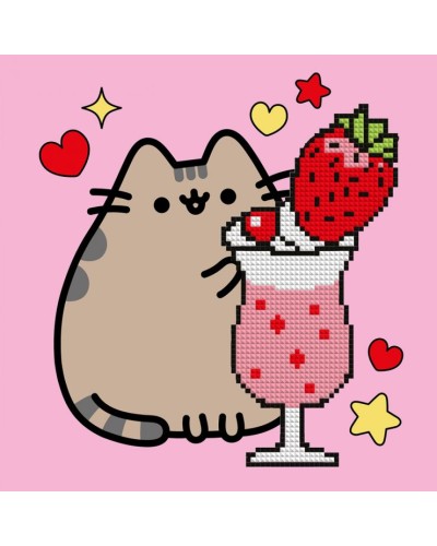 Картина за номерами з алмазною мозаїкою «Пушин. Коктейль Полуничка» 25х25 см, ТМ SANTI