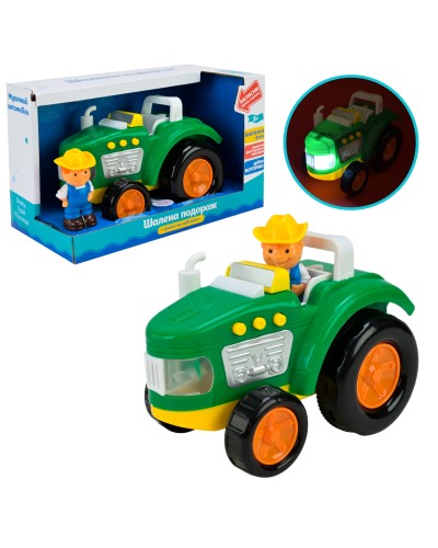 Машинка «Грайся та навчайся» музична зі світлом та звуком, на батарейці, у коробка 23,5х11,5х14,5 см