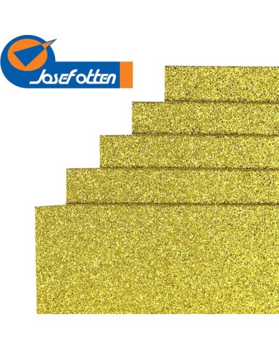 Фоаміран A4 товщиною 1,7 мм 10 аркушів з глітером, жовтий, ТМ J.Otten
