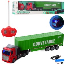 Трейлер 34,5 см 1:48 р/к на акумуляторі зі світлом, гумовими колесами та USB, у коробці 49х11,5х7,5 см.