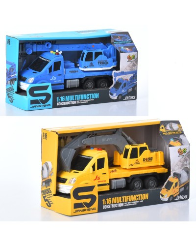 Будівельна техніка 29 см 1;16 інерційна зі звуком та світлом, на батарейці, в асортименті, у коробці 33х17,5х13 см