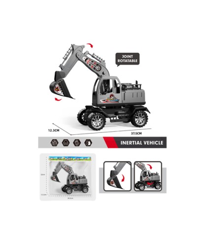 Екскаватор 30 см інерційний з рухомими деталями, у коробці 37х25х12 см