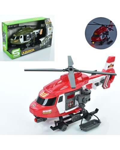 Гелікоптер 29 см 1:16, зі звуком, світлом, рухомими частинами, на батарейці, в асортименті, у коробці 31,5х18,5х12,5 см