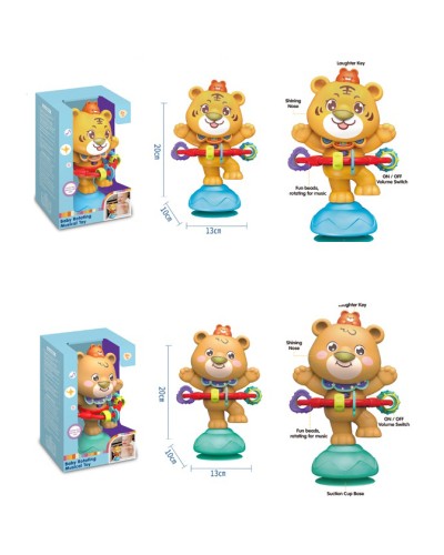 Брязкальце «Тварина» 20 см музичне зі звуком та світлом, на присосці, з тріскачкою, на батарейці, в асортименті, у коробці 17,5х26х11,5 см