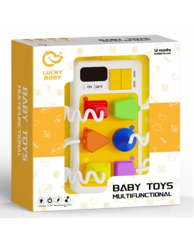 Бізідошка електронна «Розетки» зі звуком та світлом: ігрове поле 17,5х10 см, на батарейці, у коробці 20х23х8,5 см.