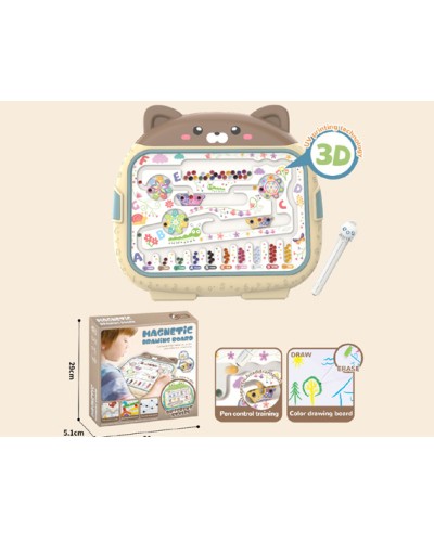 Магнітна дошка 28х26,5х3,5 см з лабіринтом та грою з паличкою, у коробці 29х29х5 см