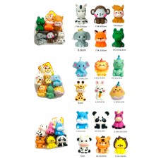 Набір іграшок для купання «Тваринки» з 6 елементів по 6 см з пищалками, в асортимент, у сітці 10х14х9 см