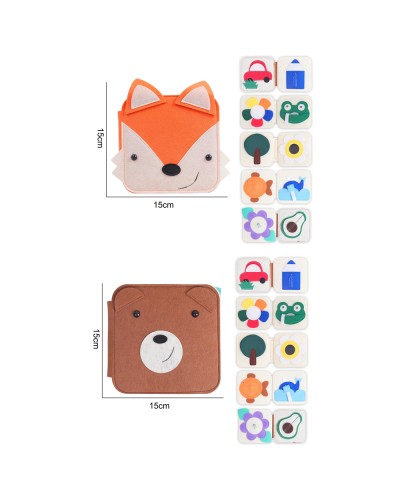 Бізікнижка 15х15х3,5 см з застібкою-блискавкою, рухомими деталями та дзеркалом, в асортименті, у пакеті 15х15 см