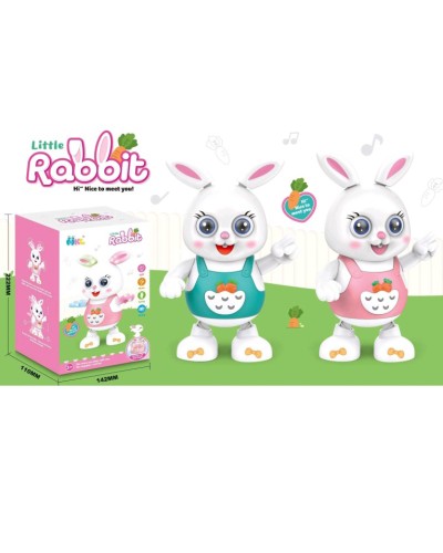Кролик 22 см музичний зі світлом та рухомими частинами, танцює, на батарейці, в асортименті, у коробці 14х22х11 см.
