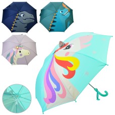 Парасолька дитяча з тростиною 65,5 см, діаметром 87 см, спицею 50 см, тканинна, в асортименті, у пакеті