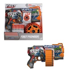 Іграшковий пістолет 31 см та м'які кулі, на батарейці, у коробці 33х31х7,5 см