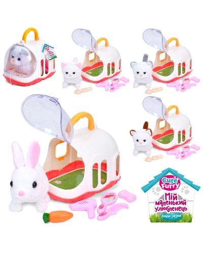 Тваринка 16 см в переносці зі звуком та рухомими деталями, на батарейці, в асортименті, у пакеті 21х17х16 см