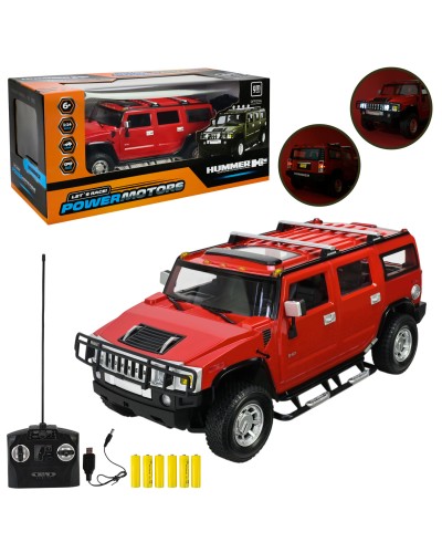 Машина «POWERMOTORS. HUMMER H2» 1:14 р/к на акумуляторі, червона, у коробці 49х23х23 см