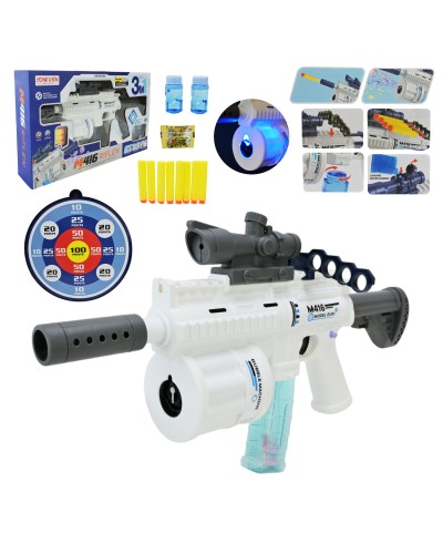 Іграшковий автомат зі світлом, м`якими та гелевими кулями, на батарейці, у коробці