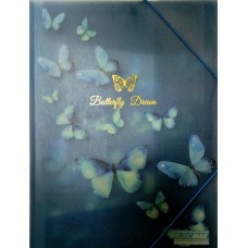 Папка на гумках «ARABESKIз» А4 пластикова напівпрозора, синя, TM Buromax