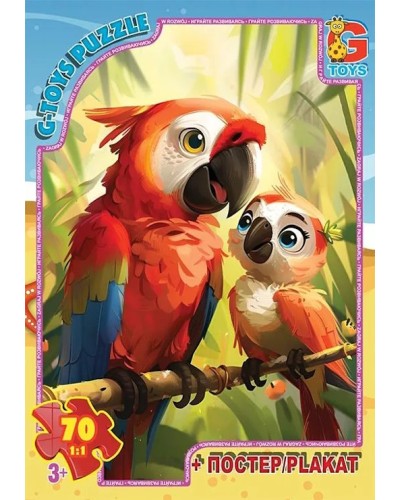 Пазли «Веселі папужки» на 70 елементів, ТМ G-Toys