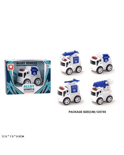 Машина «Поліція» металева, в асортименті, у коробці 12х7х9 см