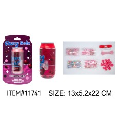 Набір для створення прикрас «Вишня»: бісер, намистини, нитки та гумки, на планшетці 13х5,2х22 см